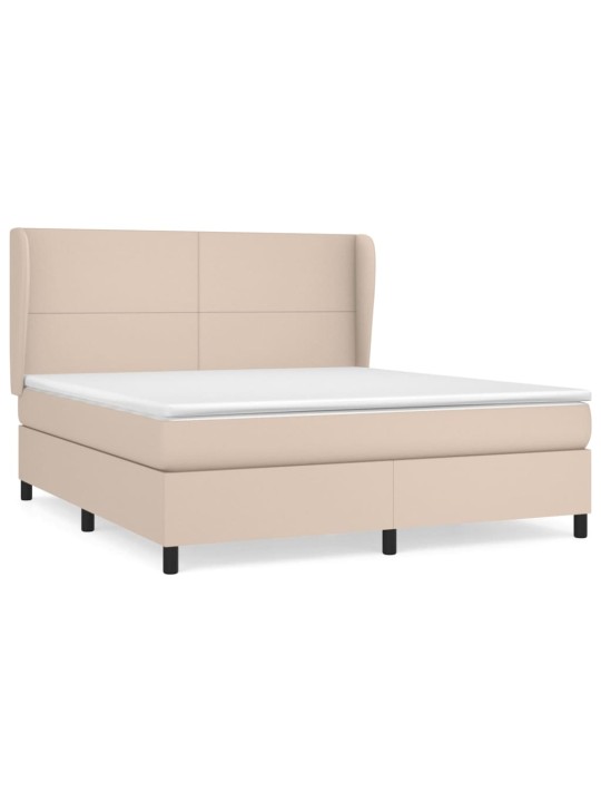 Box spring postel s matrací cappuccino 180 x 200 cm umělá kůže