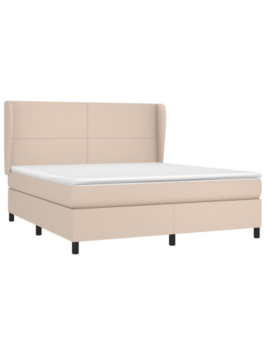 Box spring postel s matrací cappuccino 180 x 200 cm umělá kůže