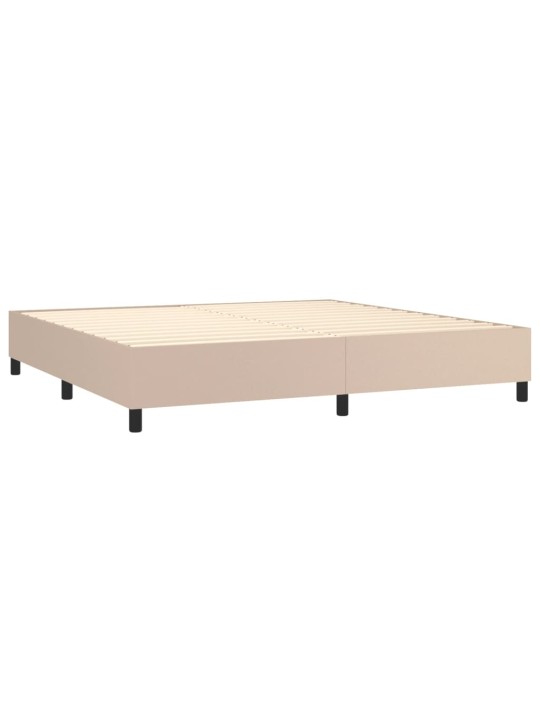 Box spring postel s matrací cappuccino 200 x 200 cm umělá kůže