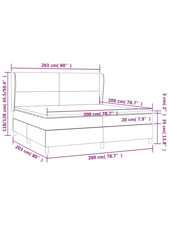 Box spring postel s matrací cappuccino 200 x 200 cm umělá kůže