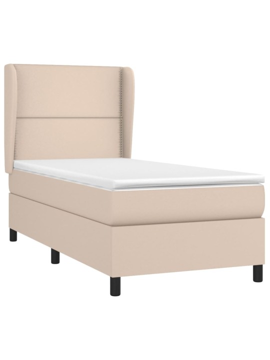 Box spring postel s matrací cappuccino 90x190 cm umělá kůže