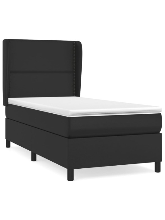 Box spring postel s matrací černá 100x200 cm umělá kůže