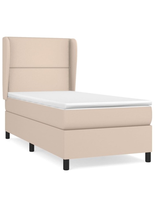 Box spring postel s matrací cappuccino 100x200 cm umělá kůže