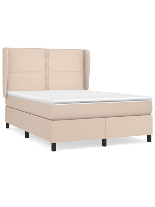 Box spring postel s matrací cappuccino 140x190 cm umělá kůže