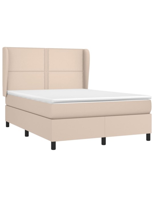 Box spring postel s matrací cappuccino 140x190 cm umělá kůže