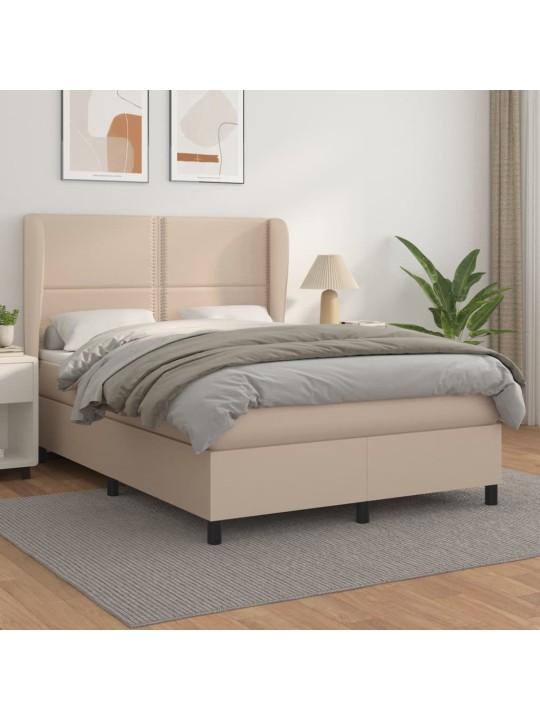 Box spring postel s matrací cappuccino 140x190 cm umělá kůže