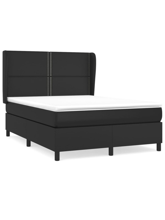 Box spring postel s matrací černá 140x200 cm umělá kůže