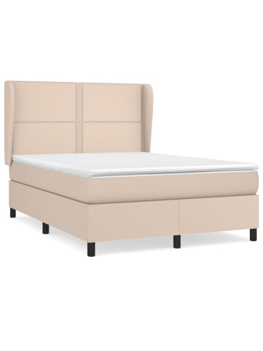 Box spring postel s matrací cappuccino 140x200 cm umělá kůže