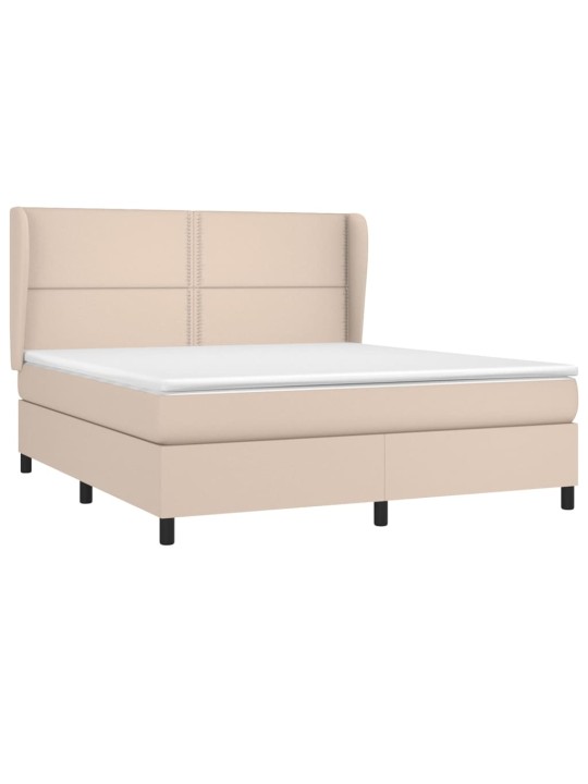 Box spring postel s matrací cappuccino 180 x 200 cm umělá kůže
