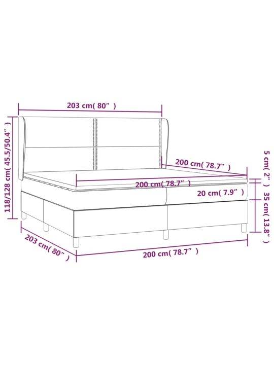 Box spring postel s matrací bílá 200x200 cm umělá kůže