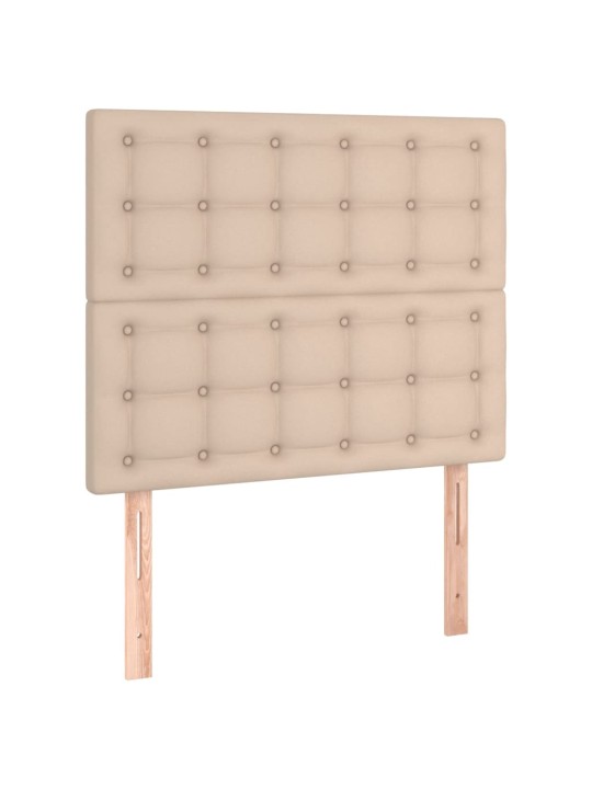 Box spring postel s matrací cappuccino 80 x 200 cm umělá kůže