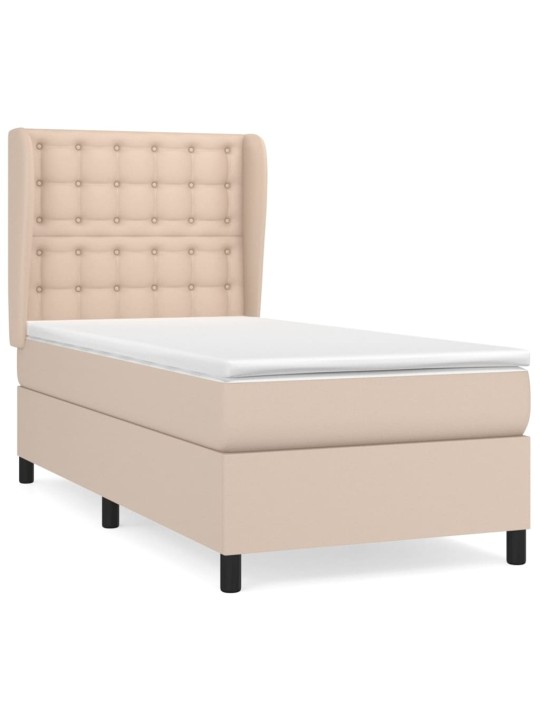 Box spring postel s matrací cappuccino 100x200 cm umělá kůže