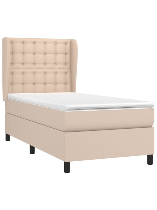 Box spring postel s matrací cappuccino 100x200 cm umělá kůže