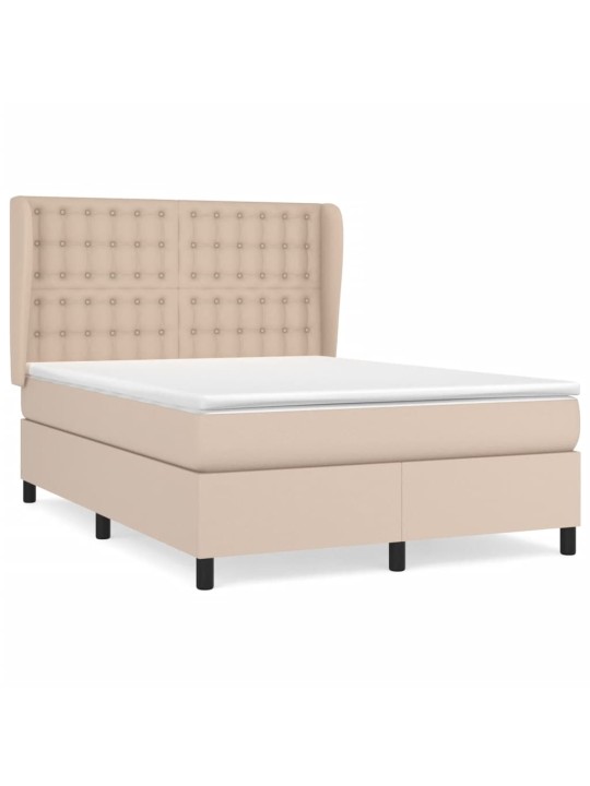Box spring postel s matrací cappuccino 140x190 cm umělá kůže