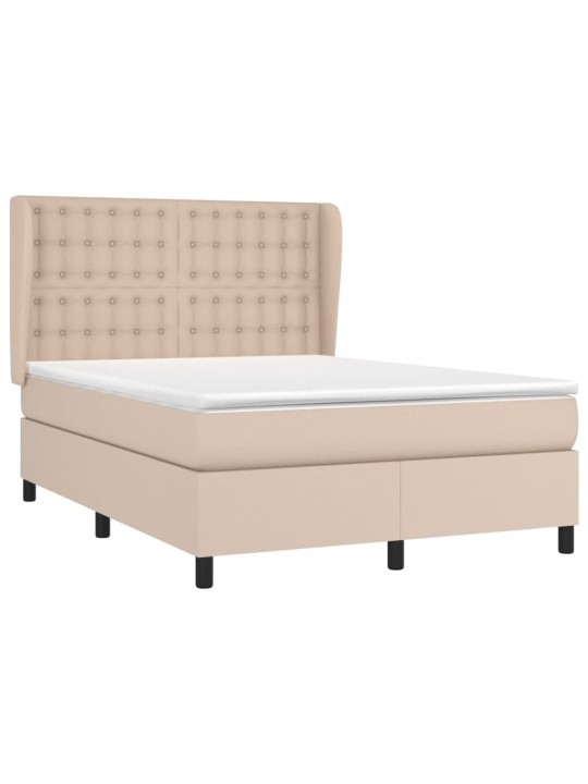 Box spring postel s matrací cappuccino 140x190 cm umělá kůže