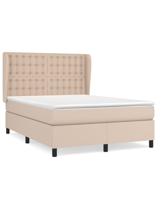 Box spring postel s matrací cappuccino 140x200 cm umělá kůže
