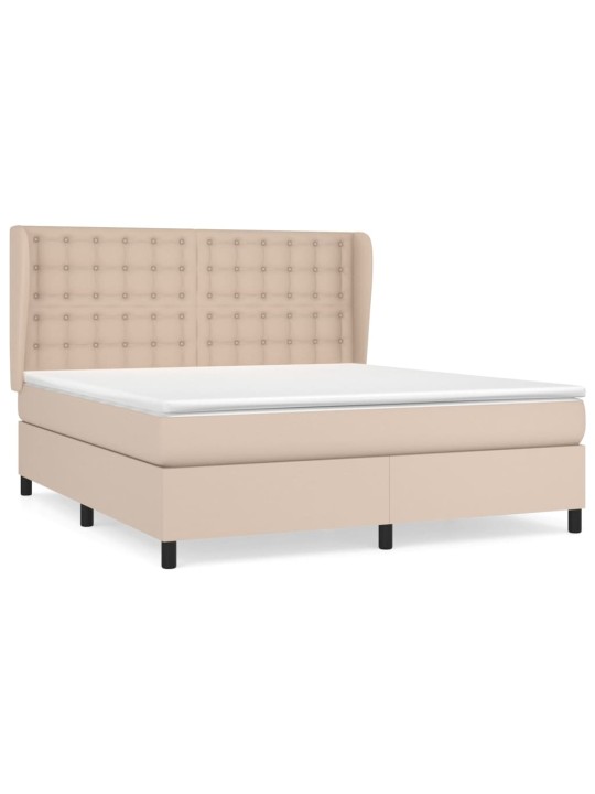 Box spring postel s matrací cappuccino 180 x 200 cm umělá kůže