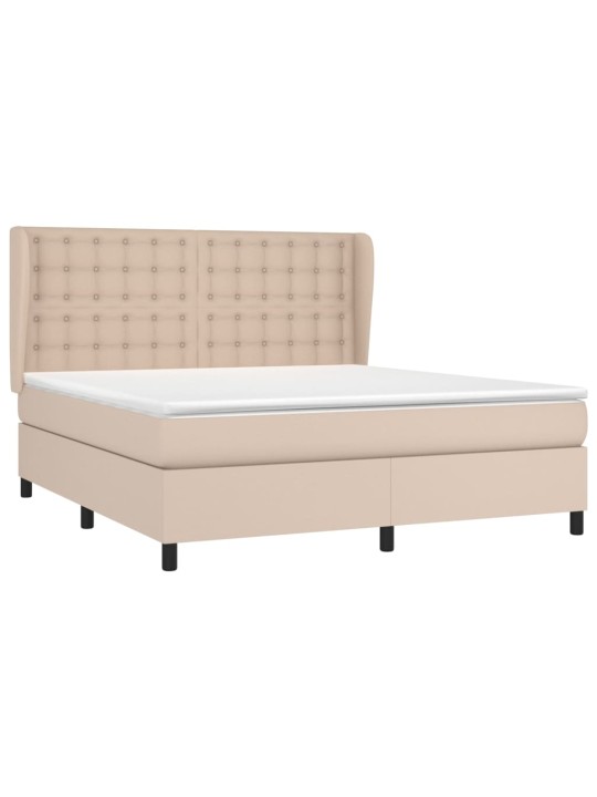 Box spring postel s matrací cappuccino 180 x 200 cm umělá kůže