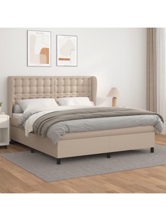 Box spring postel s matrací cappuccino 180 x 200 cm umělá kůže