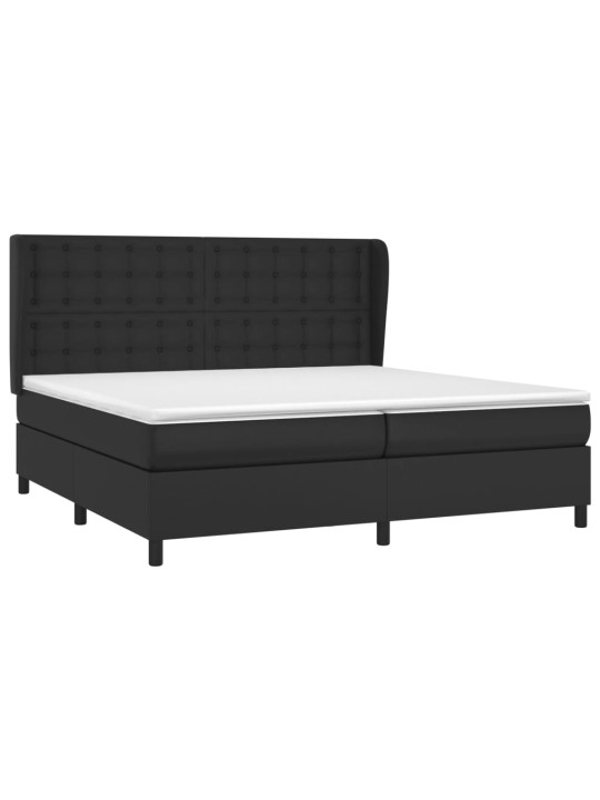 Box spring postel s matrací černá 200x200 cm umělá kůže