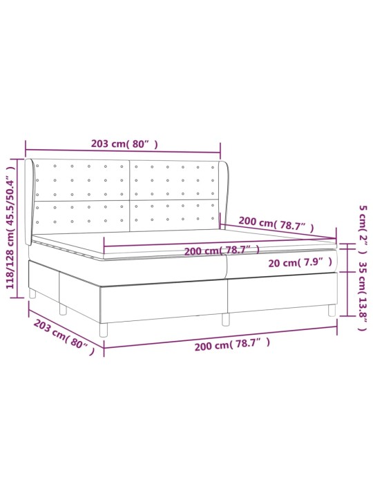 Box spring postel s matrací bílá 200x200 cm umělá kůže