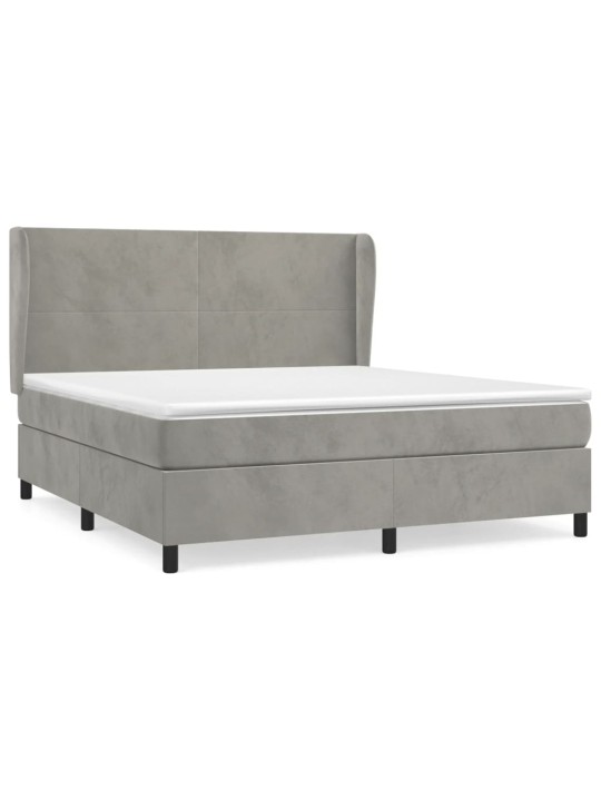 Box spring postel s matrací světle šedá 160x200 cm samet