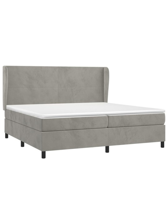 Box spring postel s matrací světle šedá 200x200 cm samet