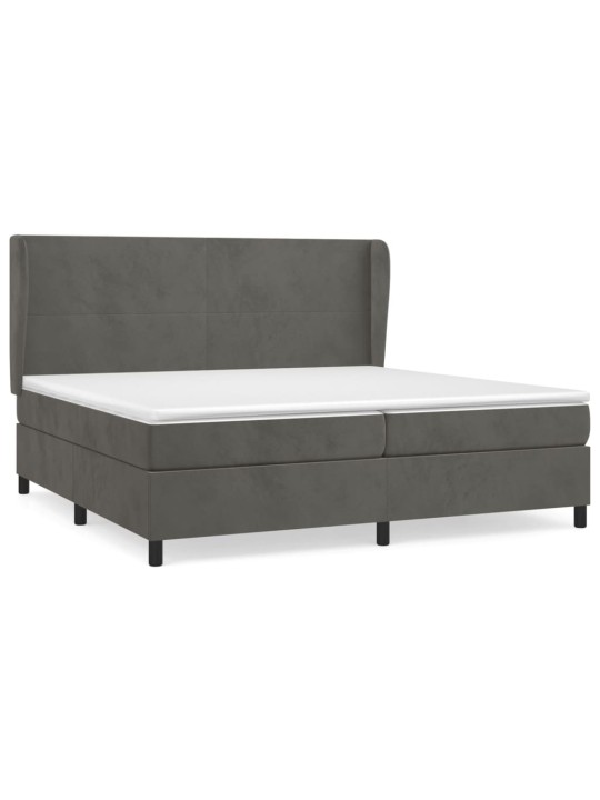 Box spring postel s matrací tmavě šedá 200x200 cm samet