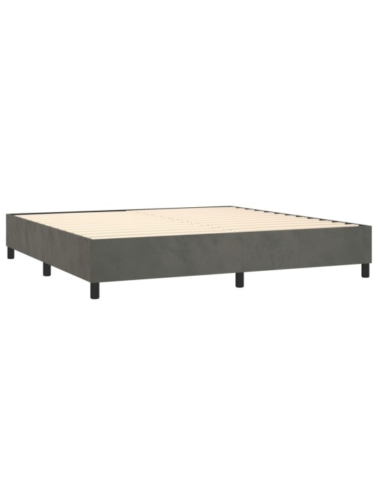 Box spring postel s matrací tmavě šedá 200x200 cm samet