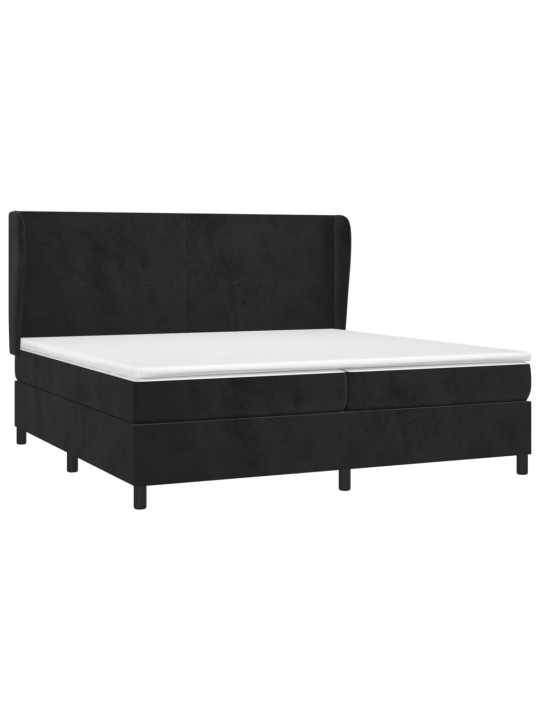 Box spring postel s matrací černá 200x200 cm samet