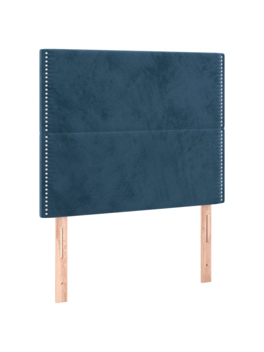 Box spring postel s matrací tmavě modrá 90x190 cm samet