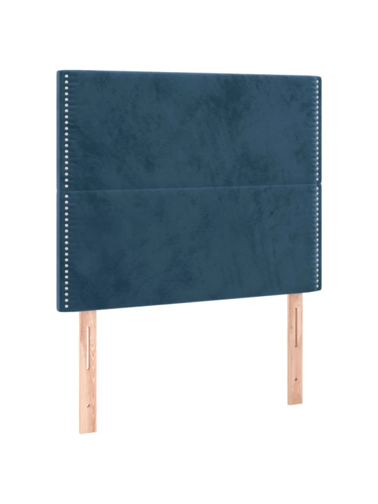 Box spring postel s matrací tmavě modrá 90x190 cm samet