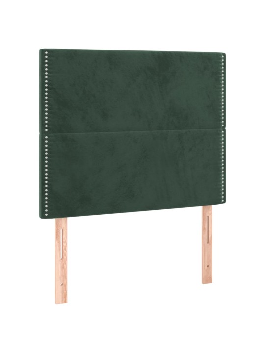 Box spring postel s matrací tmavě zelená 90x200 cm samet