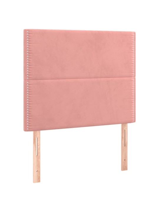 Box spring postel s matrací růžová 90x200 cm samet