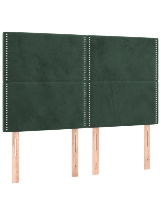 Box spring postel s matrací tmavě zelená 140x200 cm samet