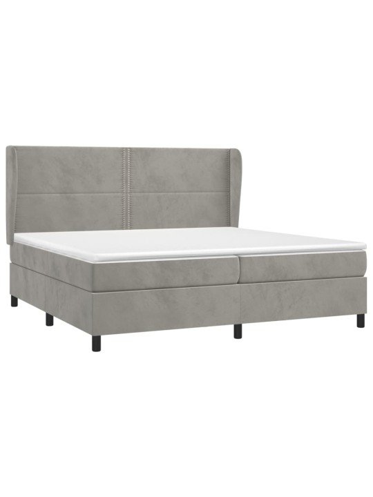 Box spring postel s matrací světle šedá 200x200 cm samet