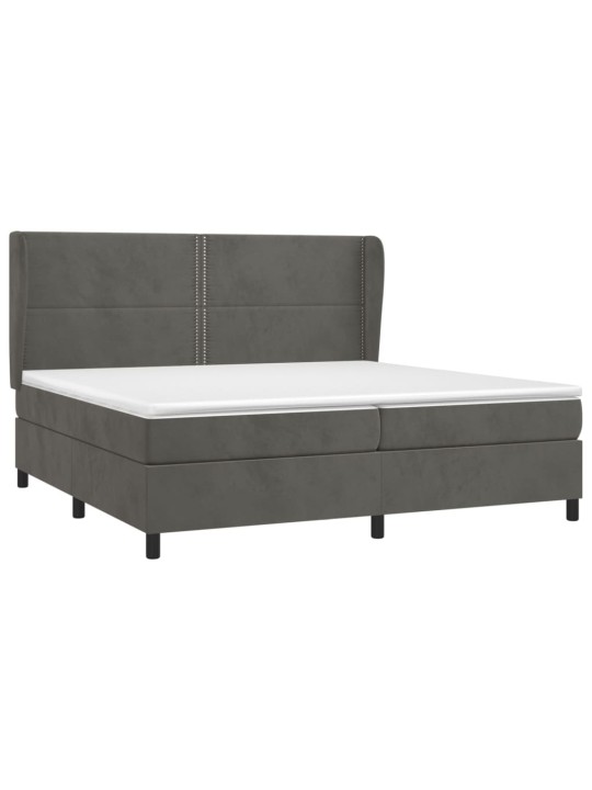 Box spring postel s matrací tmavě šedá 200x200 cm samet