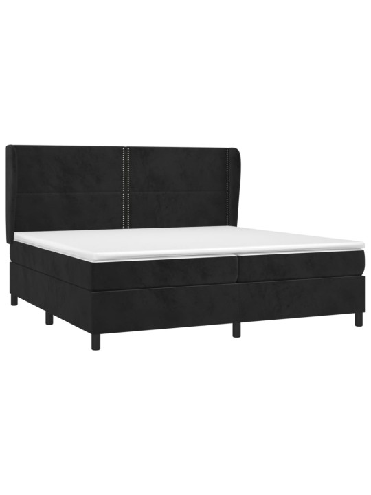 Box spring postel s matrací černá 200x200 cm samet