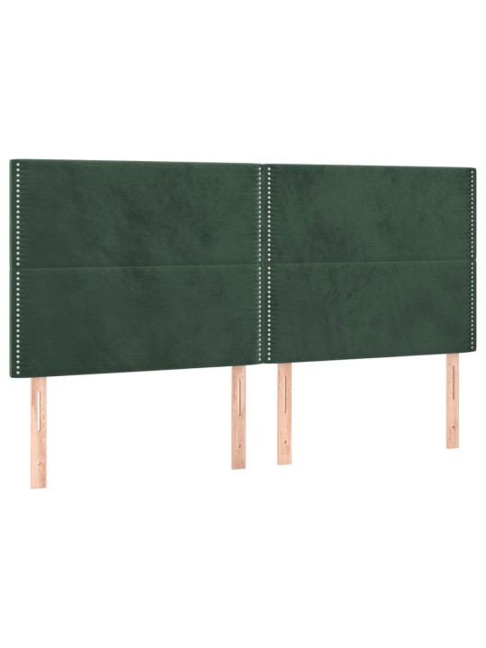 Box spring postel s matrací tmavě zelená 200x200 cm samet