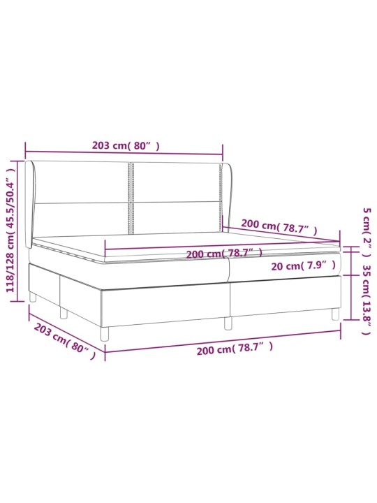 Box spring postel s matrací tmavě zelená 200x200 cm samet