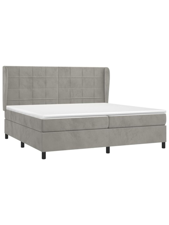 Box spring postel s matrací světle šedá 200x200 cm samet