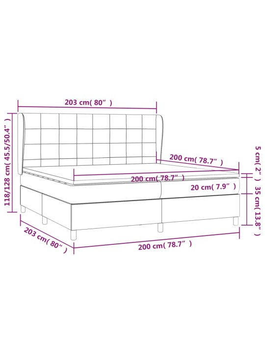 Box spring postel s matrací tmavě šedá 200x200 cm samet