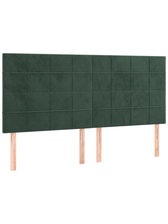 Box spring postel s matrací tmavě zelená 200x200 cm samet
