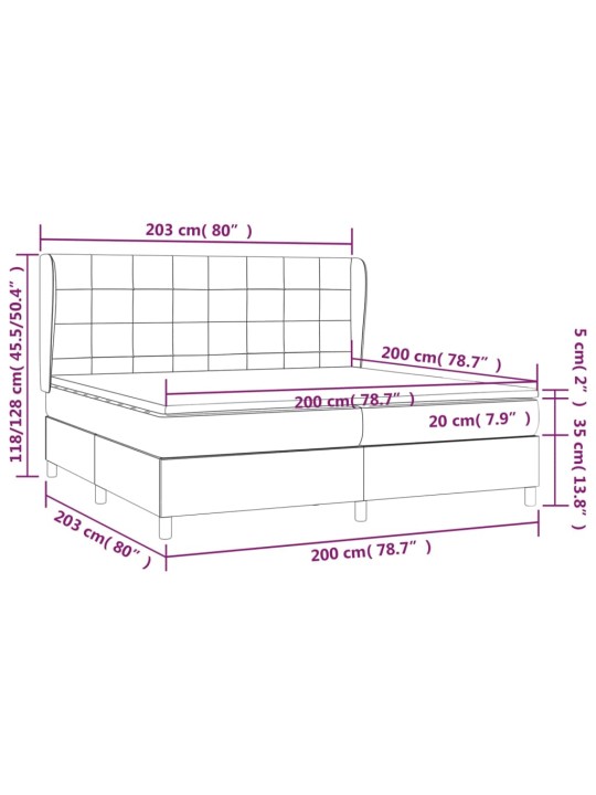 Box spring postel s matrací tmavě zelená 200x200 cm samet