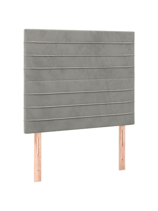 Box spring postel s matrací světle šedá 90x190 cm samet
