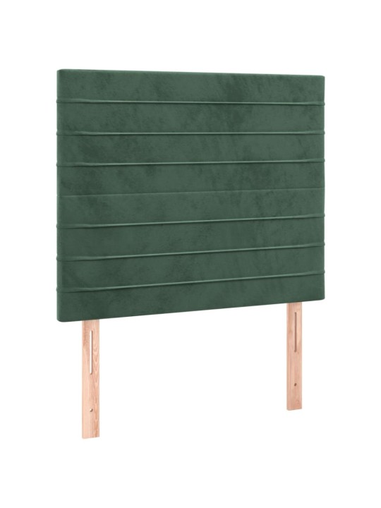 Box spring postel s matrací tmavě zelená 100x200 cm samet