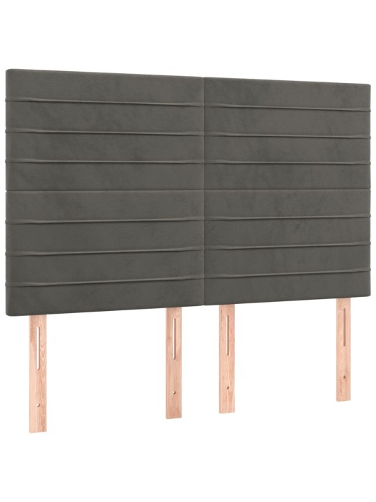 Box spring postel s matrací tmavě šedý 140 x 190 cm samet