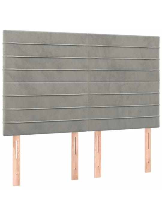 Box spring postel s matrací světle šedá 140x200 cm samet