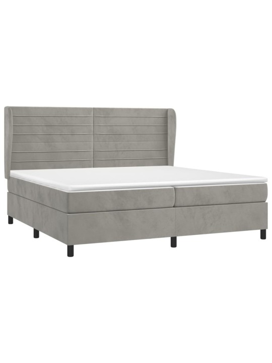 Box spring postel s matrací světle šedá 200x200 cm samet