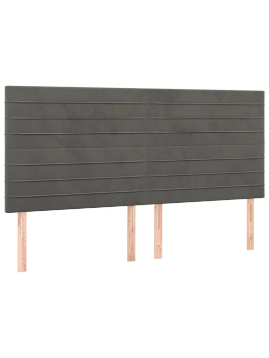 Box spring postel s matrací tmavě šedá 200x200 cm samet